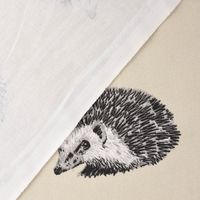 Dekostoff Baumwolle Digitaldr. Hedgehog Canvas Igel beige schwarz 140c