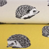 Dekostoff Baumwolle Digitaldr. Hedgehog Canvas Igel beige schwarz 140c