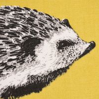 Dekostoff Baumwolle Digitaldr. Hedgehog Canvas Igel gelb schwarz 140cm