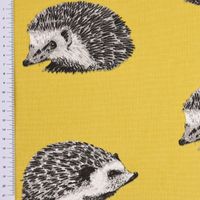 Dekostoff Baumwolle Digitaldr. Hedgehog Canvas Igel gelb schwarz 140cm