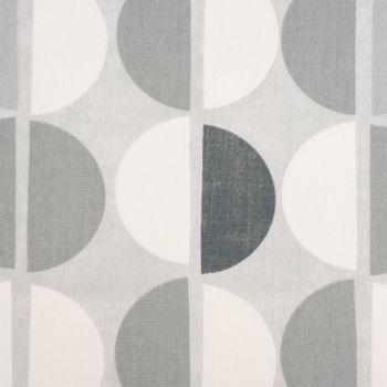 Panama Dekostoff Baumwollstoff Shoreditch Pebble Kreise grau 140cm