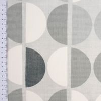 Panama Dekostoff Baumwollstoff Shoreditch Pebble Kreise grau 140cm