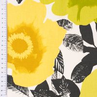 Dekostoff Baumwolle Madone Citrus Blumen Pop Art gelb schwarz 140cm