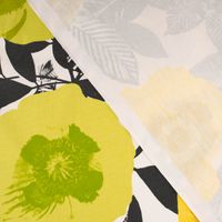 Dekostoff Baumwolle Madone Citrus Blumen Pop Art gelb schwarz 140cm