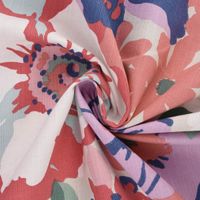 Panama Dekostoff Baumwollstoff Zumba Raspberry Blüten bunt 140cm