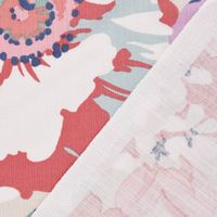 Panama Dekostoff Baumwollstoff Zumba Raspberry Blüten bunt 140cm