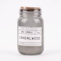 Duftkerze im Glas mit Holzdocht und Deckel verschiedene Düfte weiß oder grau 8x14.5cm