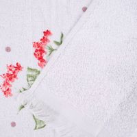 Clayre & Eef Gästehandtuch Rosen weiß rot grün 40x66cm
