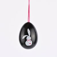 Osterei mit Osterhase zum Aufhängen schwarz weiß verschiedene Varianten 4.5x6cm