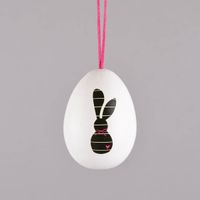 Osterei mit Osterhase zum Aufhängen schwarz weiß verschiedene Varianten 4.5x6cm