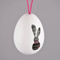 Osterei mit Osterhase zum Aufhängen schwarz weiß verschiedene Varianten 4.5x6cm