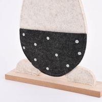 Deko Hase mit Brille und Halstuch Filz Holz natur schwarz weiß mit oder ohne Knickohr 23x58x5cm