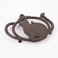 Clayre & Eef Untersetzer Teekanne Katze Metall braun 16x15x1.5cm