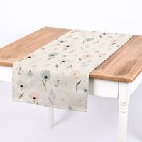 SCHÖNER LEBEN. Tischläufer Pastell Blumen ecru mintgrün vanille