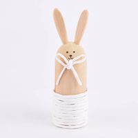 Deko Hase mit Schleife aus Holz in natur oder natur weiß verschiedene Varianten