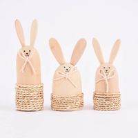 Deko Hase mit Schleife aus Holz in natur oder natur weiß verschiedene Varianten