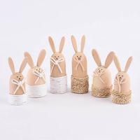 Deko Hase mit Schleife aus Holz in natur oder natur weiß verschiedene Varianten