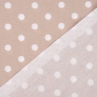 Baumwollstoff Punkte groß Ø 7mm beige weiß 1.40m Breite