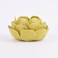 Teelichthalter Seerose Keramik hellgrün oder dunkelgrün 16x9cm