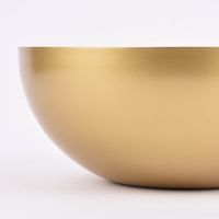 Metall Schale bauchig rund Eisen lachsorange goldfarbig 28x12cm