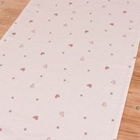 Clayre & Eef Tischläufer Dackel Herzen Punkte beige braun altrosa 50x