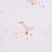 Baumwollstoff Popeline Gänse GOOSE AND FLOWERS weiß 1.48m Breite