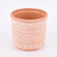 Sass & Belle Übertopf Prägemotiv Terracotta weiß 13.5x13cm