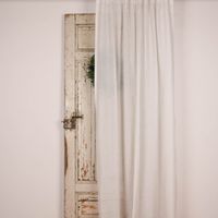 SCHÖNER LEBEN. Gardine Leinenstruktur EASY LINEN natur 140cm breit und 280cm hoch oder Wunschhöhe