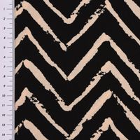 Viskosestoff Bekleidungsstoff Radiance Chevronmuster schwarz beige 1.4