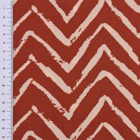 Viskosestoff Bekleidungsstoff Radiance Chevronmuster rostrot beige 1.4