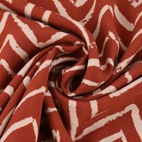Viskosestoff Bekleidungsstoff Radiance Chevronmuster rostrot beige 1.4