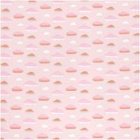 Rico Design Jerseystoff Wolken rosa weiß hellblau 72x100cm
