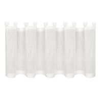 Bio Schlaufenbistro transparente Scheibengardine aus Bio Baumwolle mit Leinenstruktur wollweiß 150x50cm