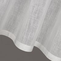 Bio Schlaufenbistro transparente Scheibengardine aus Bio Baumwolle mit Leinenstruktur wollweiß 150x50cm