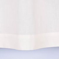 Bio Schlaufenbistro halbtransparente Scheibengardine aus Bio Baumwolle mit Leinenstruktur wollweiß 150x50cm