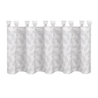 Bio Schlaufenbistro Scheibengardine aus Bio Baumwolle mit Blätterprint wollweiß grün 150x50cm