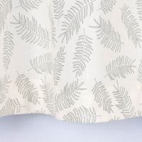 Bio Schlaufenbistro Scheibengardine aus Bio Baumwolle mit Blätterprint wollweiß grün 150x50cm