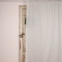 Bio Gardine halbtransparenter Vorhangschal aus Bio Baumwolle Leinenstruktur hellgrau 140x245cm