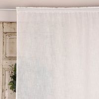Bio Gardine transparenter Vorhangschal aus Bio Baumwolle Leinenstruktur wollweiß 140x245cm