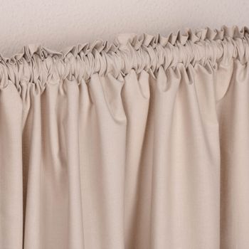 Bio Gardine Vorhangschal aus glatter feiner blickdichter Bio Baumwolle beige 140x245cm