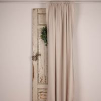 Bio Gardine Vorhangschal aus glatter feiner blickdichter Bio Baumwolle beige 140x245cm