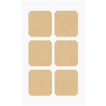 Rico Design Sticker Etiketten eckig Kraftpapier 24 Stück natur