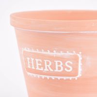 Sass & Belle Übertopf mit Untersetzer Herbs Terracotta weiß 12.5x11.5cm