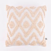 Sass & Belle Deko Kissen geom.es Motiv Fransenstruktur weiß beige 40x4