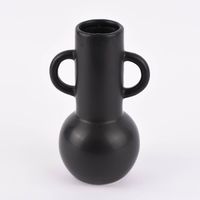 Sass & Belle Vase Amphora abstrakt bauchig Dolomit matt schwarz 14x20cm
