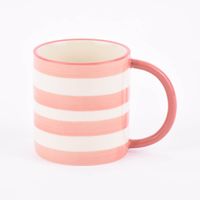 Sass & Belle Tasse Streifen My cat is my therapy rot weiß 300ml