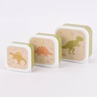 Sass & Belle Brotzeit-Dosen 3er Set Dino hellgrün weiß beige 11.5x5.5cm