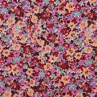 Viskosestoff Bekleidungsstoff Radiance Flowers blümchen rosa rot 1.45