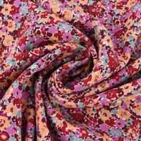 Viskosestoff Bekleidungsstoff Radiance Flowers blümchen rosa rot 1.45