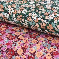 Viskosestoff Bekleidungsstoff Radiance Flowers blümchen rosa rot 1.45
